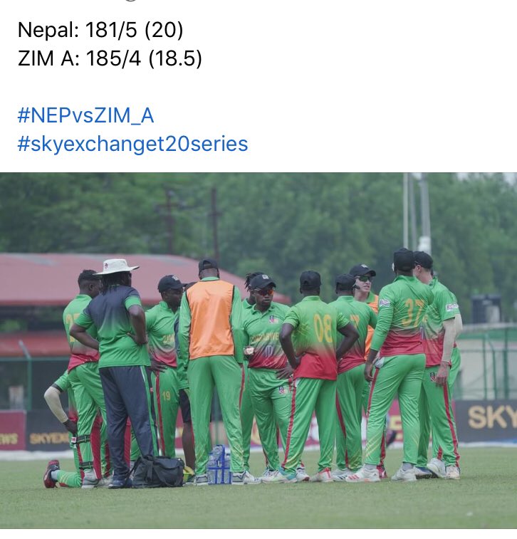 Sad news: nepal lost the t20 match against ZIM A.