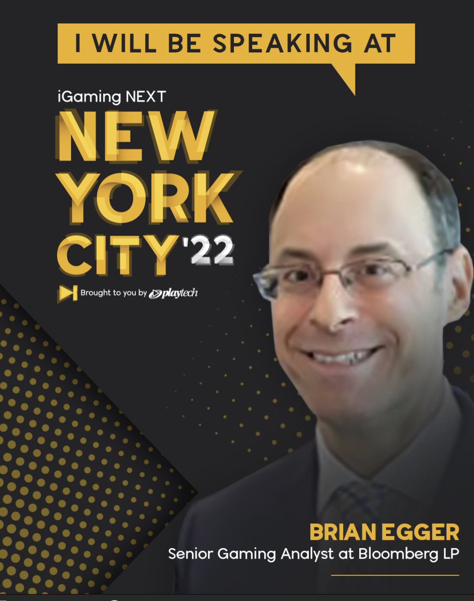 I’m looking forward to discussing the Intersection of Media and #SportsBetting at #iGamingNext @iGamingNEXT NYC ‘22 on May 12 with my fellow panelists. Thanks to iGaming NEXT for inviting me to speak on behalf of #BloombergIntelligence <a href="/TheTerminal/">Bloomberg Terminal</a>!