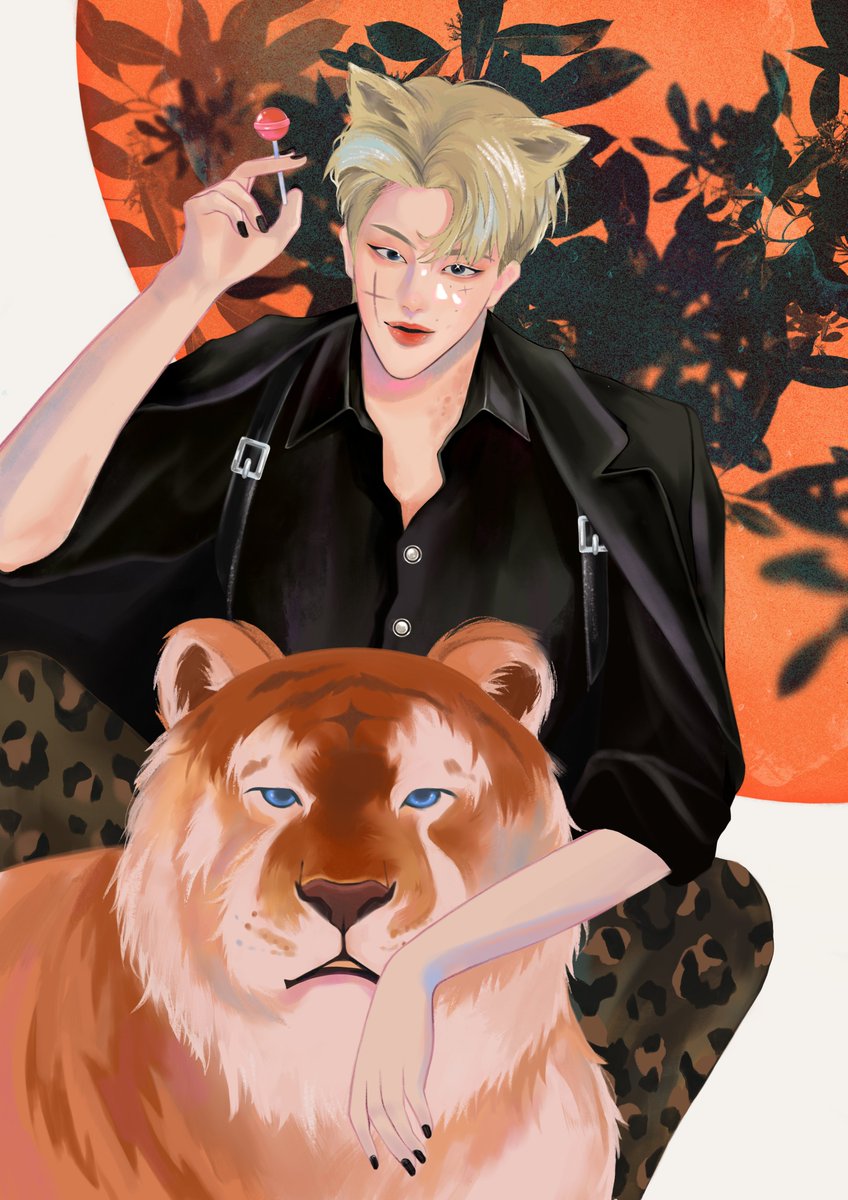 qerth_q's tweet photo. 🐅🐆 #SAN #ATEEZfanart https://t.co/vyyL1yzu66