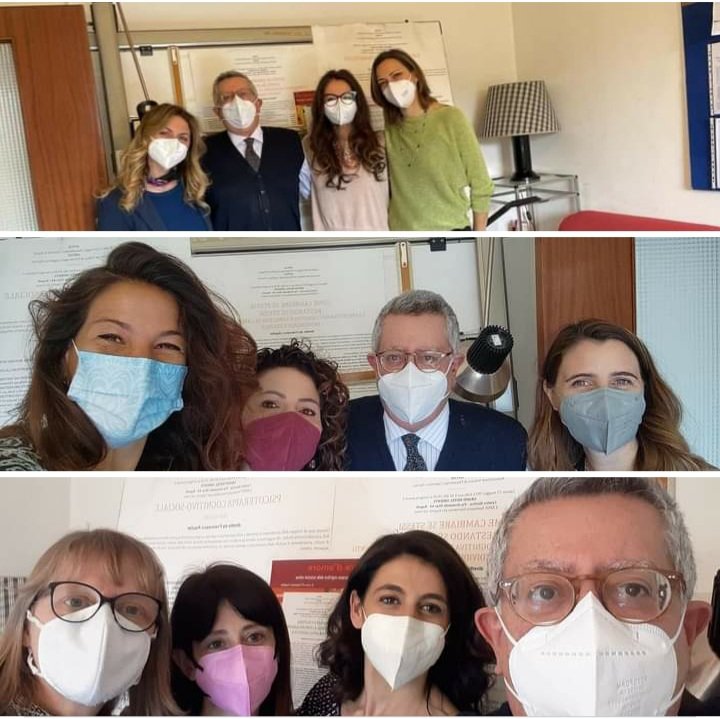 STAFF MEETING per "Psicologia fra guerra e pandemia: Cambiamenti nella psicoterapia cognitiva sul piano clinico e sul piano psicosociale". Alcuni momenti della riunione dei relatori di ieri, in preparazione del prossimo Seminario di sabato 21 maggio a Napoli.