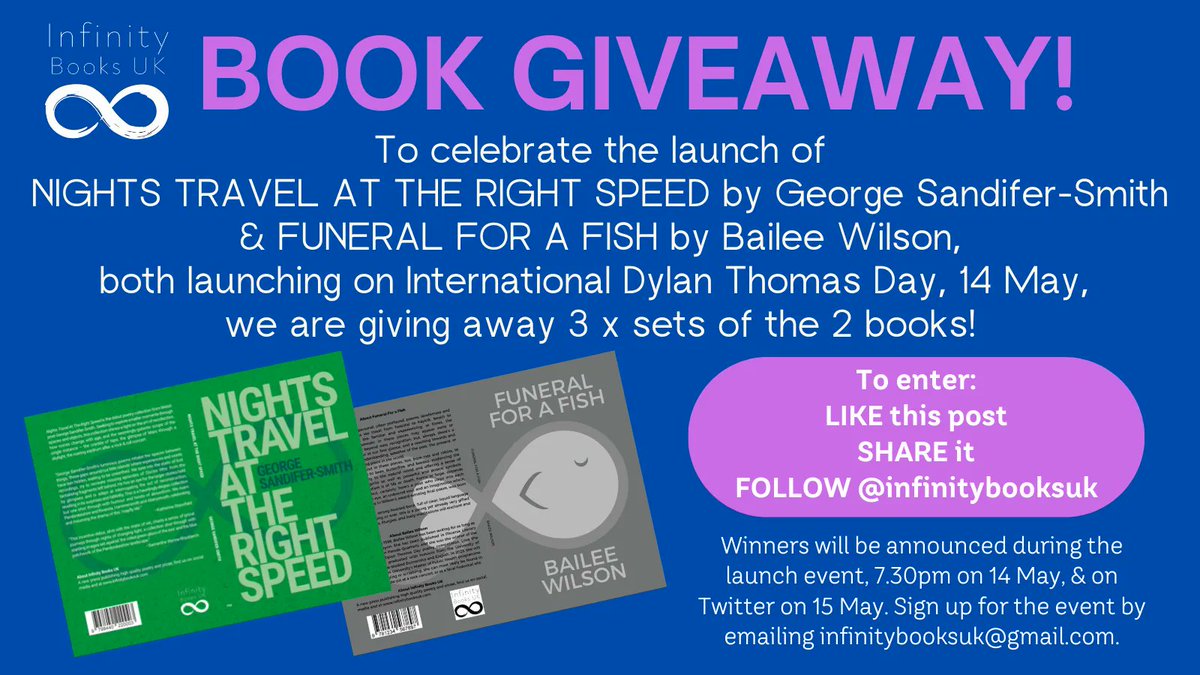 🎉  We're having a #giveaway!

To celebrate the launch of new books by @SandiferSmith and Bailee Wilson, we're gifting 3 sets of the pair to 3 lucky winners here on Twitter!

Simply LIKE this post; SHARE it on; &amp; follow @infinitybooksuk.

Good luck!!! ☘️