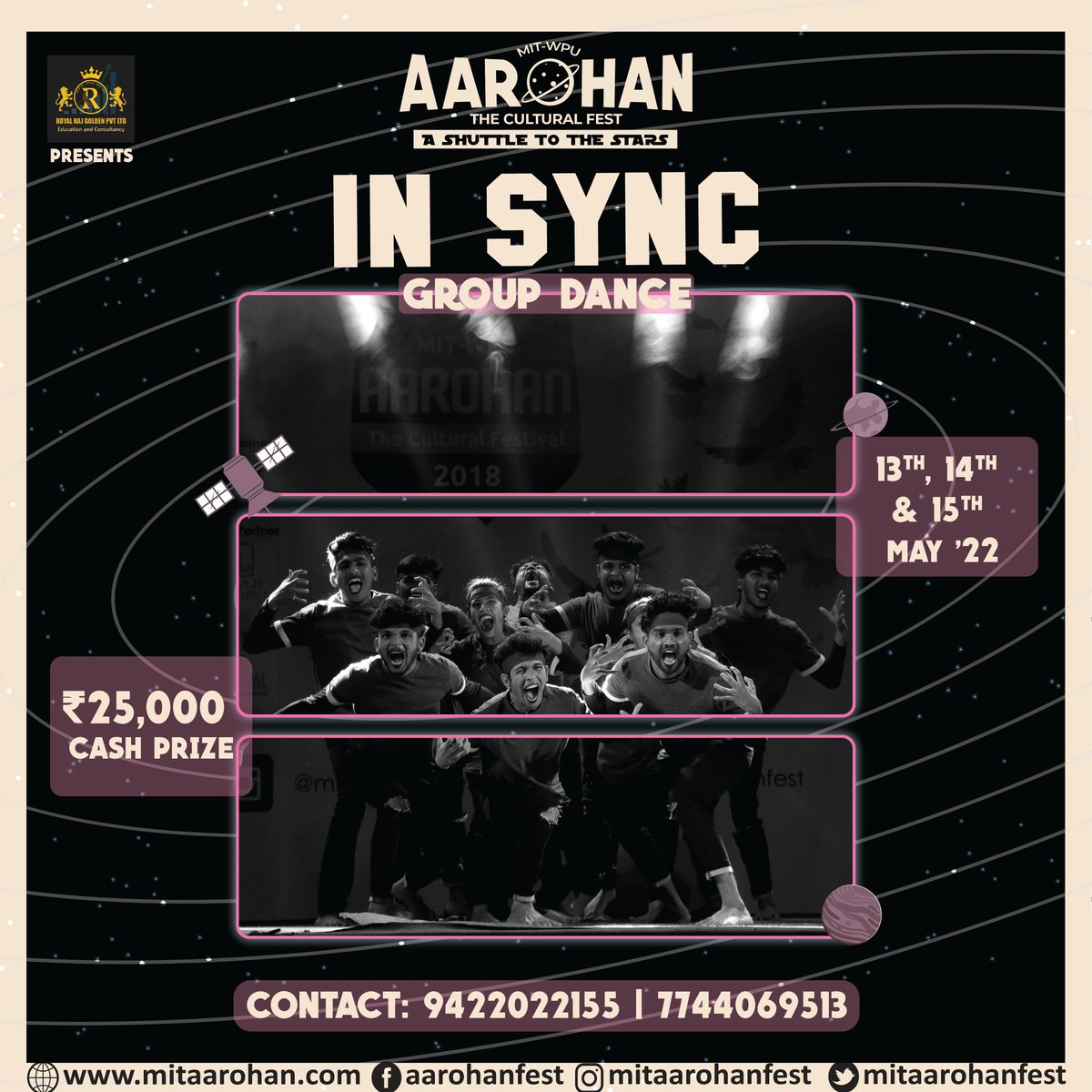 mitaarohanfest's tweet photo. "Opportunity dances with those who are already on the dance floor."
Dance to your own rhythm at MIT-WPU AAROHAN-The Cultural Fest's Group Dance Event - In Sync

#mitaarohanfest2022 #mitaarohan #culturalfest #fest #dance #groupdance #dancecrew #dancefloor #dancecompetition https://t.co/6AyrcY4Dhe