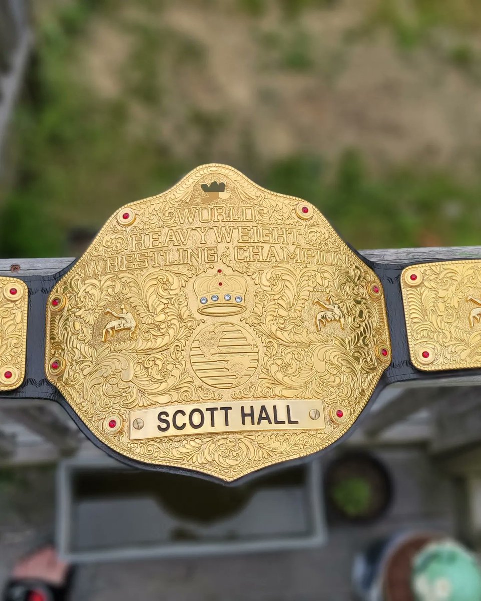 2TheXtremeBelts's tweet photo. A 2D WWE Textured Big Gold with the Greatest wrestler on the nameplate Scott Hall #nWo #WWERaw #Smackdown #WWE #Backlash #Peacock #EricBishoffGuy #PaulHeymanGuy #AutismDaddy #2TheXtremeBelts https://t.co/EjiHrs1mKg