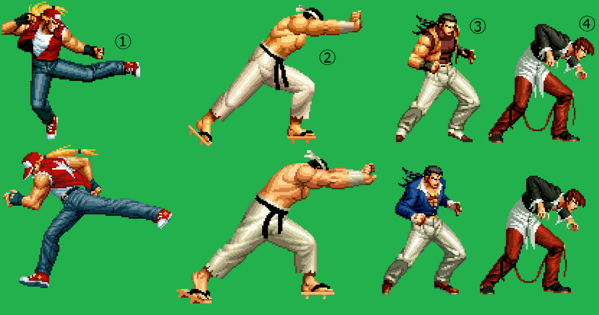 KOF '95 → KOF '96 キャラ絵変更タイプ ①何もかもが変わった(服装