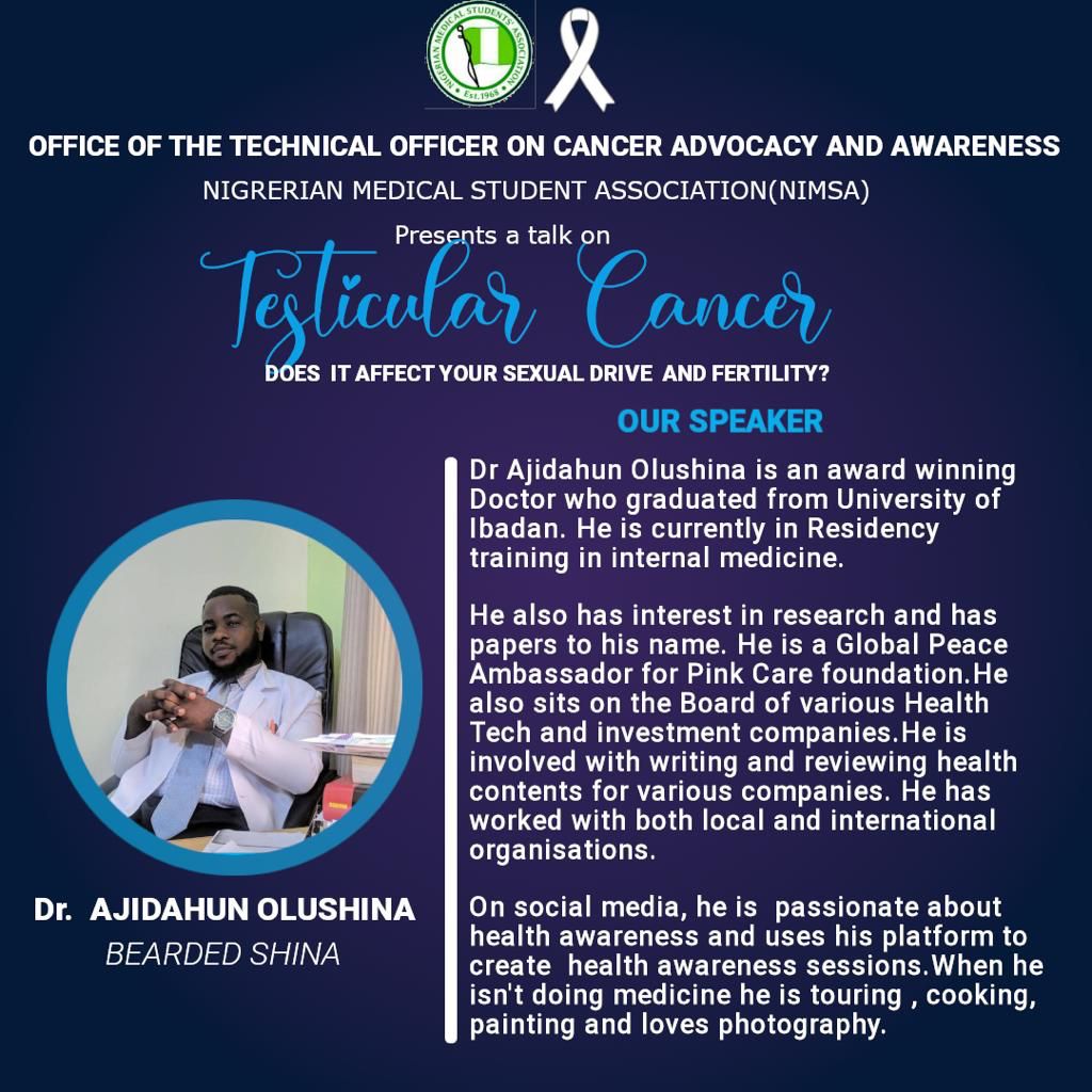 NimsacancerA's tweet photo. Meet our speaker! 
Dr. Olusina Ajedahun 
@the_beardedsina https://t.co/VphmeYJYZX