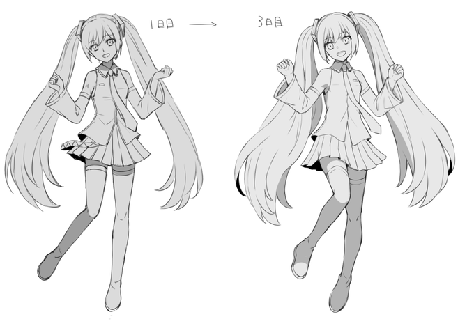 さいとうなおき先生の本や動画を参考に #3日間上達法 をやってみました!惰性で描くと棒立ちのつまらないポーズになりがちだったけど、2日目後半までやると、ねじれとかパーツごとに距離感のあるポーズを描きたくなってくる✨✨
すぐに感覚を忘れるので頻繁にやらないとダメなやつ。 