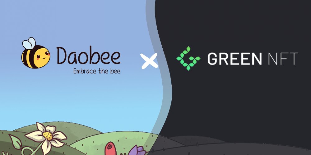 🐝💚 Hyped To Be Partnered 💚🐝 

Daobee x Green NFT

-> All Green NFTs #Casters will help features on Daobee!  ☺️

Daobee - #IOTA first "free2earn" crypto-game ✌️ 

Check their website: daobee.io
And Discord: discord.gg/Yeg33ySf6g