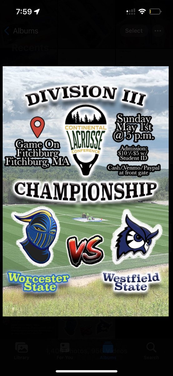 wsuclublax's tweet photo. 🚨CHAMPIONSHIP GAMEDAY🚨

It’s the big one, the boys are set to play @WSUOwlsMLax today, some are saying it’s the GOTY. 

The @CLC2020Lacrosse DIII title is on the line. 

📍: Game On Fitchburg
⏰: @ 5 p.m. https://t.co/Hd9dlakNS0