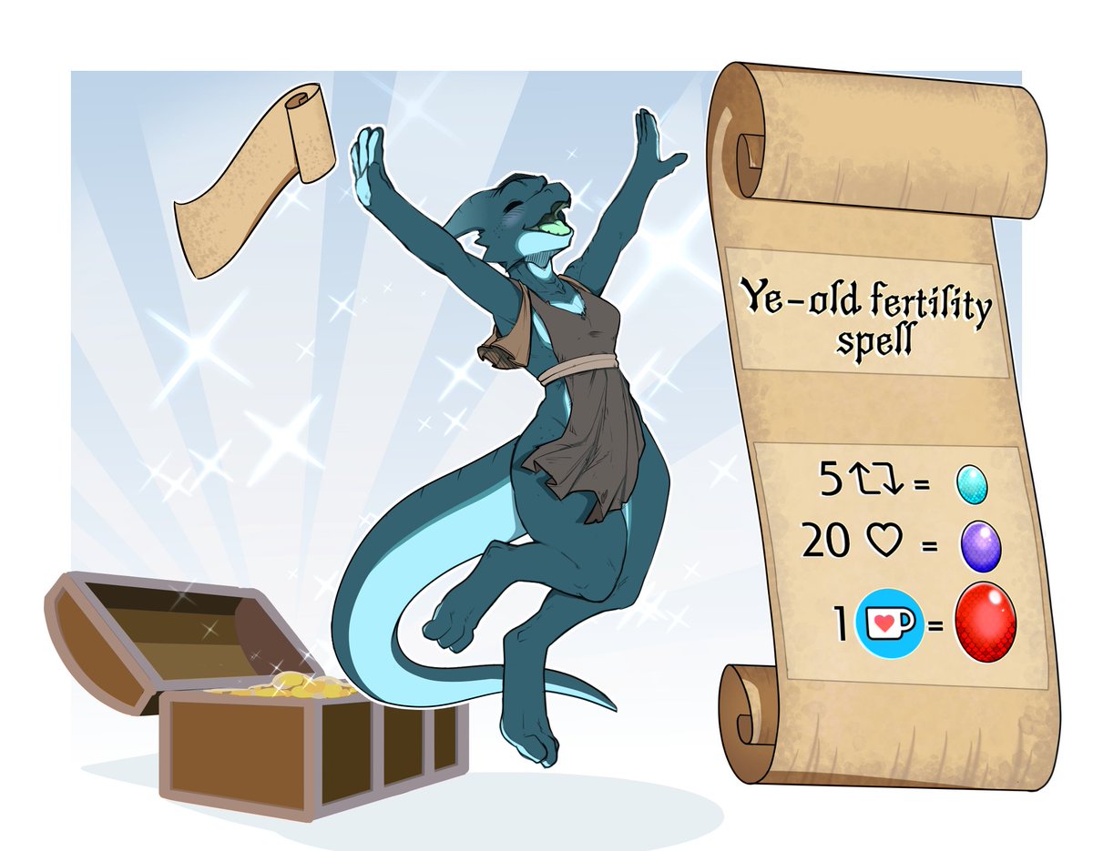 While searching through a random chest, Lil Snik-Snak finds a scroll of great value. Hopefully its not too powerful 😉

For Mayternity we will be doing a pregnancy drive, with updates every weekend, with maybe a bonus image at the very end. 

Donations: ko-fi.com/papasoul