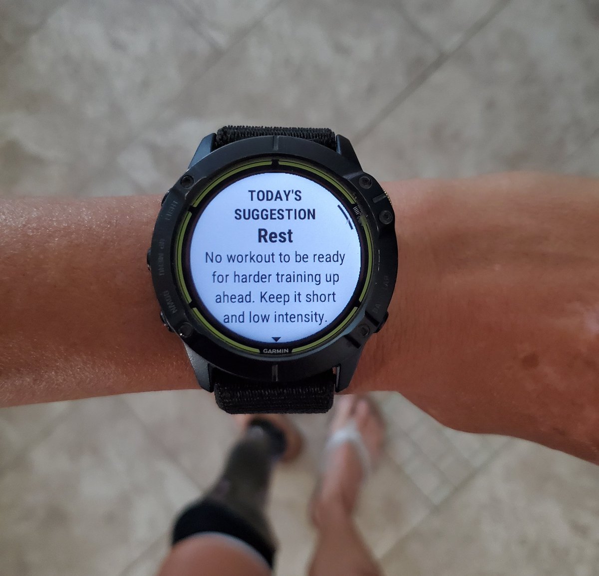 therunnerjacky's tweet photo. 104 marathons later and I'm finally listening to my Garmin and taking a rest day😜🤣 #restday https://t.co/u9UeNGvdlx