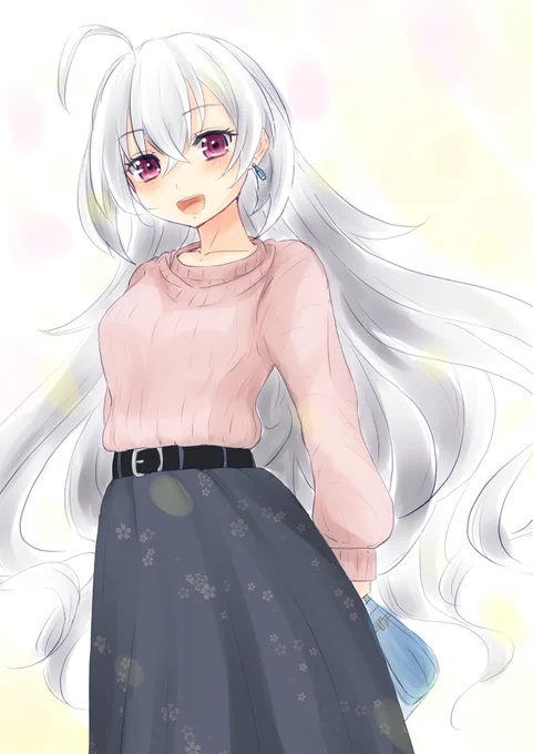 いろいろ試し描きしていたら、いろいろなキャラが混ざってしまいました春のイメージです(^^ 