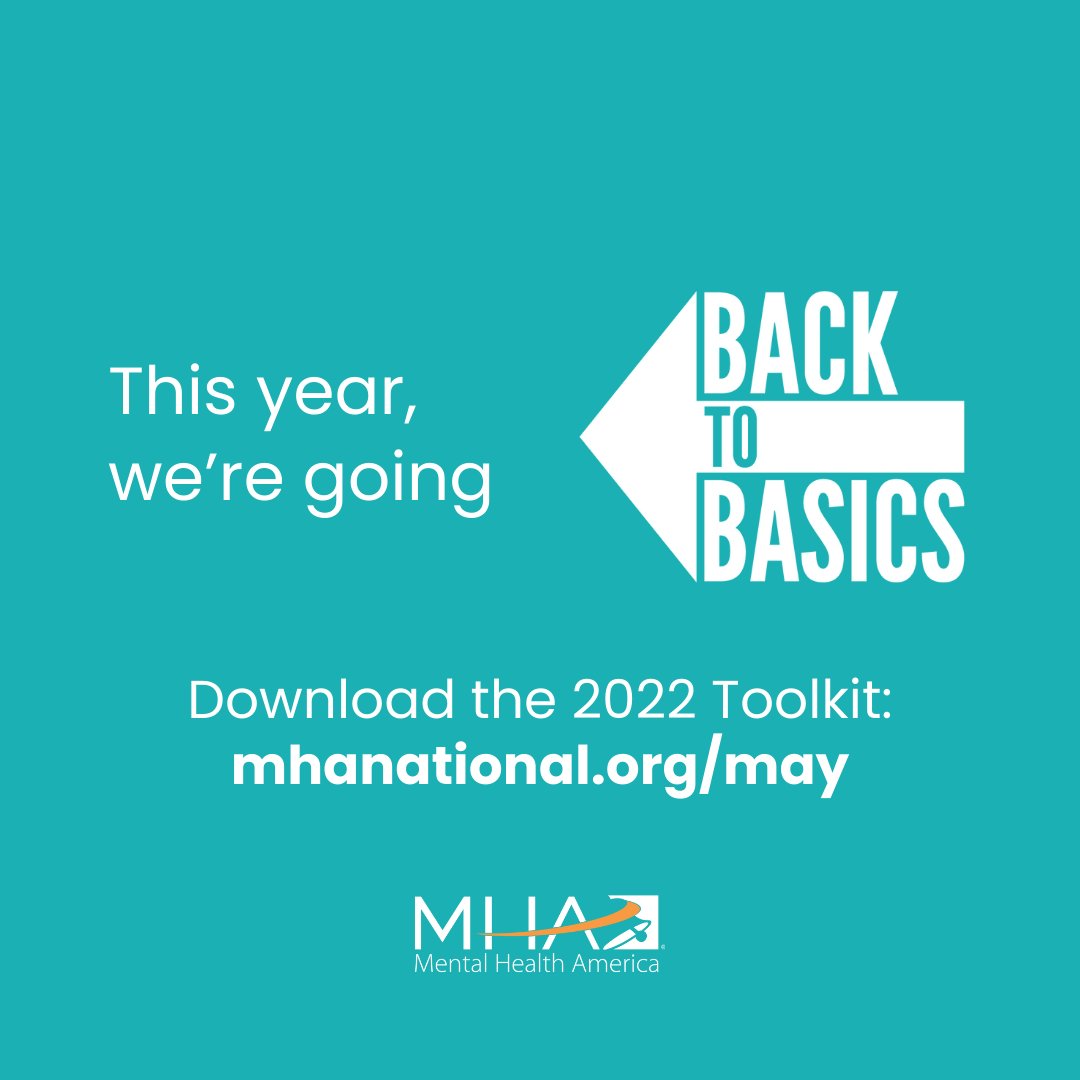 It’s officially #MentalHealthMonth! 🥳

This year, we’re going #BackToBasics. Download our 2022 #MentalHealth Month toolkit, which includes resources and shareable graphics, at mhanational.org/may 💙🧡

#MHM2022