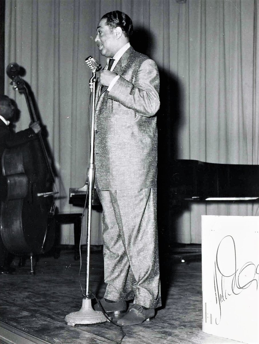 May 1, 1968, marks the 54th-anniversary performance in the old Kiah gym by the legendary jazz band leader Duke Ellington. He is pictured on stage at the auditorium, which would later be demolished in the 1980s. 🎷 #UMES