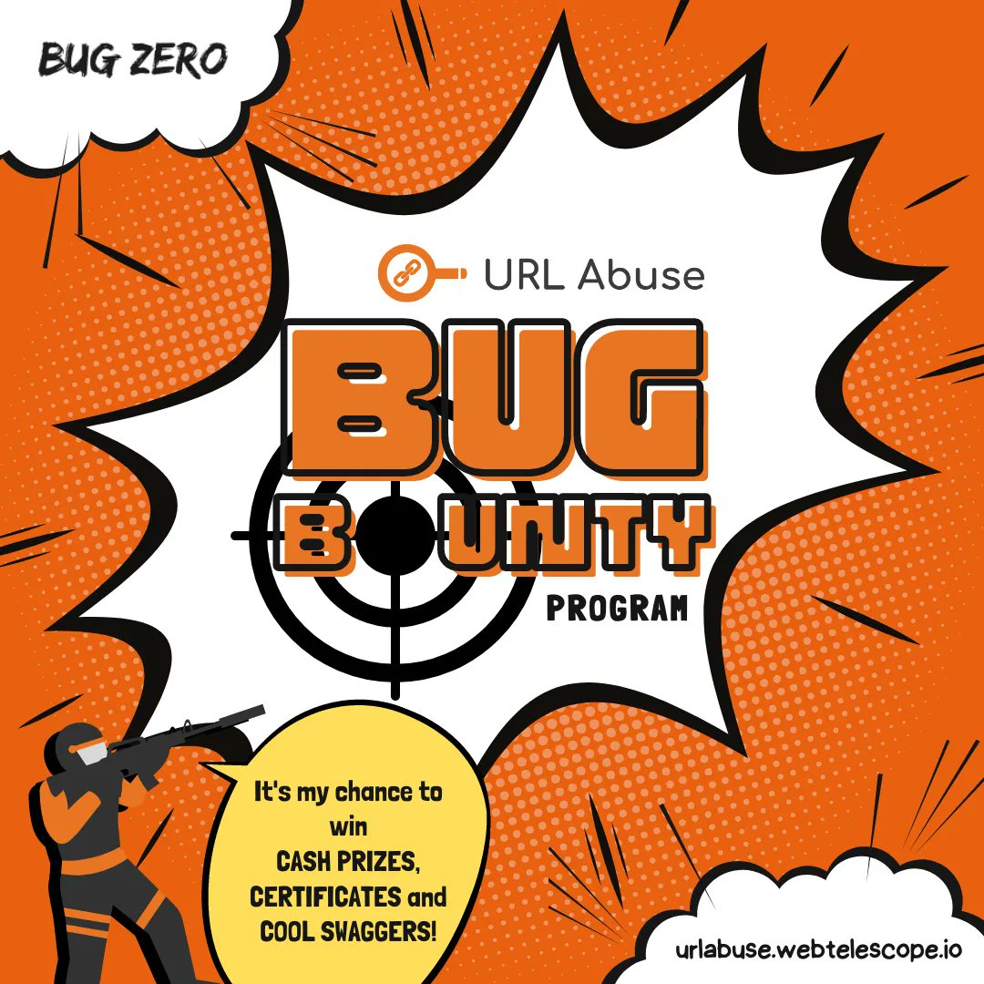 BugZero_io's tweet image. URL Abuse Bug Bounty Program is now with Bug Zero. Grab a chance at winning cash bounties, and cool swags by participating.

Visit: bugzero.io/webtelescope_ to view the program.

To learn more: blog.bugzero.io/active-vs-pass…

#WebTelescope #URLAbuse #cybersecurity #bugbounty #BugZero