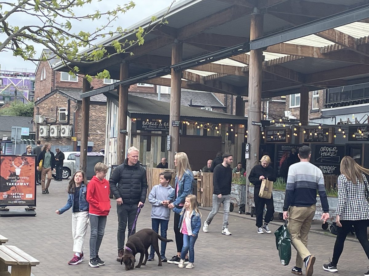 Some photos of my trip to Altrincham, Cheshire for lunch today. A great example of how to transform a high street into a fantastic place to eat, drink &amp; shop. It was thriving! #Altrincham #highstreet #community #retail #streetfood