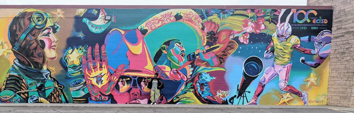 CMSartistatwork's tweet photo. Mural by Koda Witsken is finally done. What an amazing talent she has done on ECISD Education Foundation building. 619 W.10th street. Thank you ☺️🤗 @kodawitsken @ECISD_FineArts @OdessaArts @CrockettColts https://t.co/hZtNys5N9f