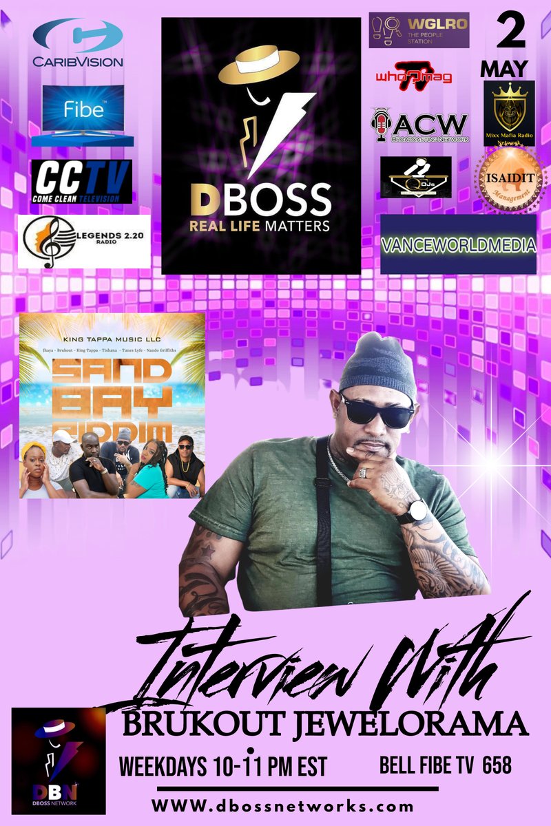 RLMTvCa's tweet photo. WATCH MONDAY May 2 10PMReal Life Matters DBoss with BRUKOUT Releases JEWELORAMA on King Tappa Sand Bay Riddim Project
#entertainment #dbossnetwork #suitedboss #1stopmedia #CaribVision #OptimumTV #brukout #jewelorama #kingtappamusic #dancehall  #randbmusic https://t.co/11uoICPsr5