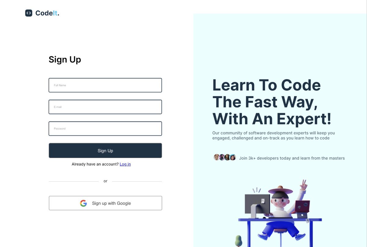 divinerover's tweet photo. Proud of me fulfilling the dream of designing interfaces so quickly 🤧
Sign up page coded with HTML and CSS ✨only ✨ 
Inspired by Arfi Maulana on Figma
#100Devs https://t.co/ARtwJuJvYo