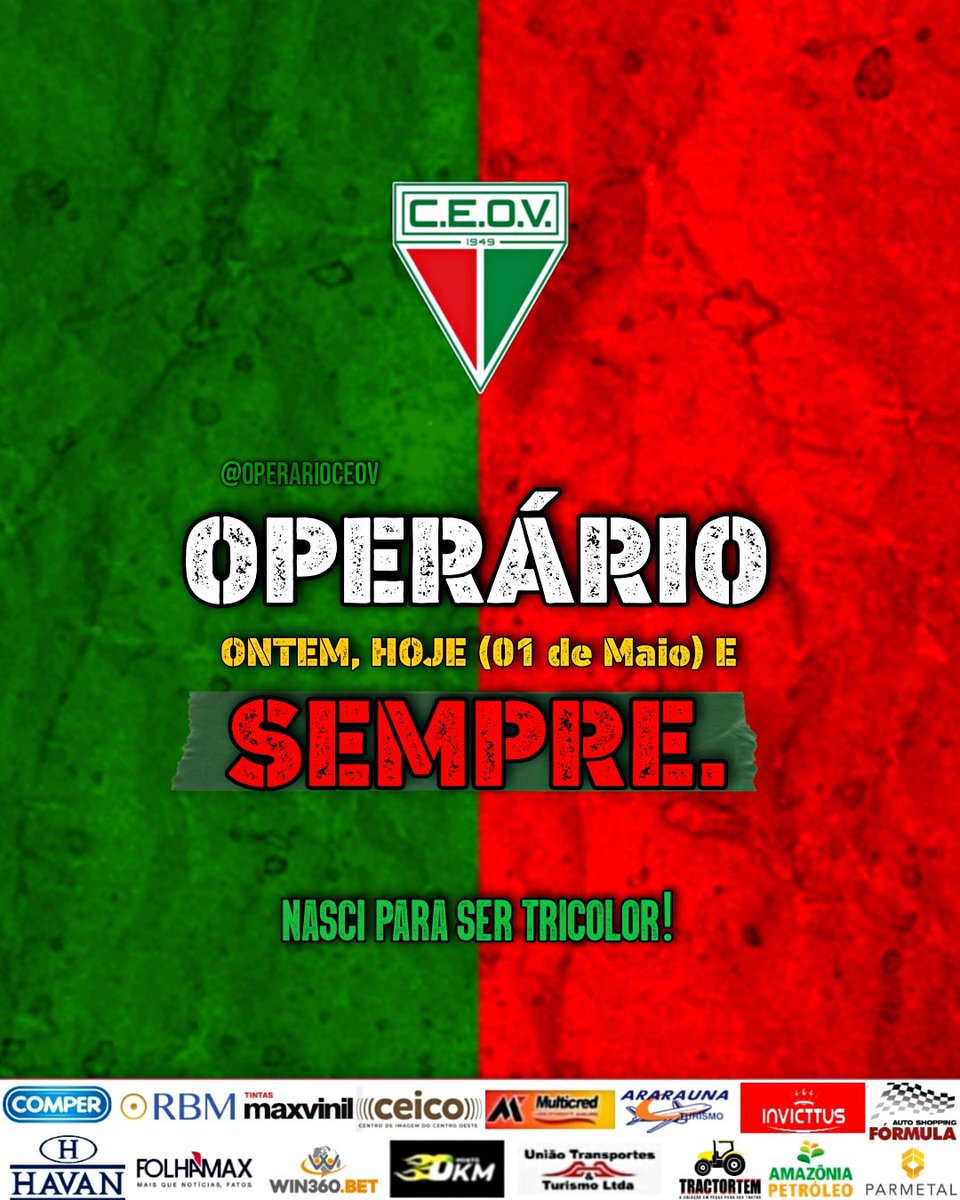 Operarioceov's tweet photo. Neste dia do Trabalhador, O Clube Esportivo Operário Várzea Grandense completa mais um ano de História, 73 Anos de Glórias e Tradição!

#Parabéns 
#73Anos

OPERÁRIO SEMPRE! 🇭🇺🇭🇺 https://t.co/3iZkMFtuiH