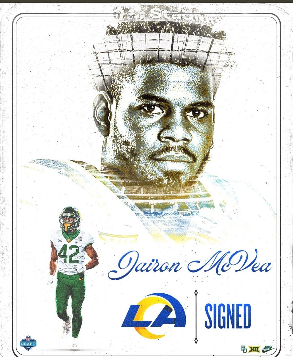 21_mcvea's tweet image. Jairon McVea from Baylor to round out the the Rams undrafted free agents
