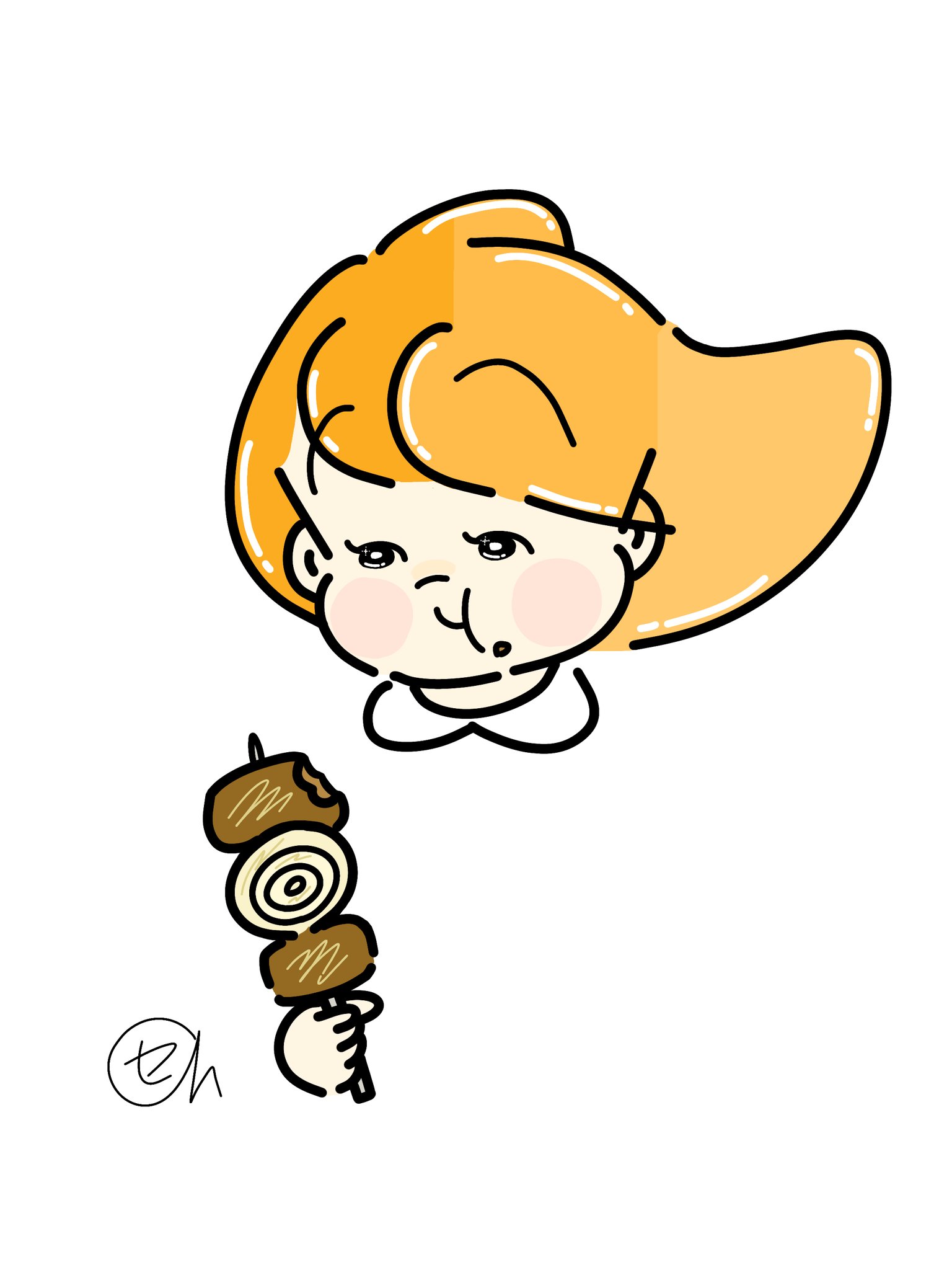 Oh セロリ イラスト qガール q バーベキュー バーベキュー料理 肉 肉料理 グルメ ぐるめ イラスト イラストレーター イラストレーション いらすと らくがき 落書き おえかき 絵 挿絵 線画イラスト アナログ イラスト デジタル