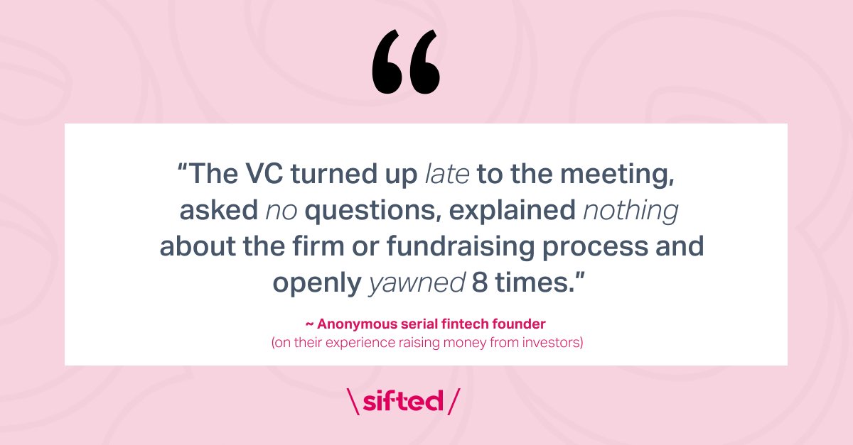 Siftedeu's tweet photo. Ever had a really bad experience with an investor? 

Well, you’re not the only one. 

Here are just some of the harrowing stories that founders have told us about their experiences fundraising. 💀 #venturecapital #startup 

https://t.co/hsiYgaD5wl https://t.co/B0s1CjGnJo