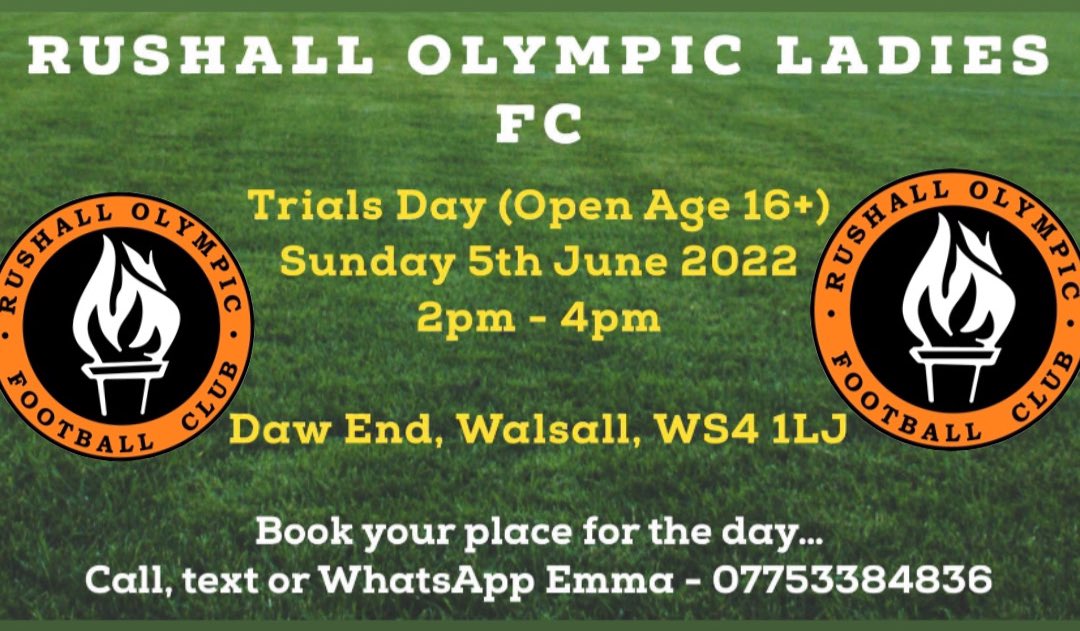 Open ages trials Sunday 5th June 2022 #rofc #rushallolympicladies #rushall #rushallolympic #womenfootball