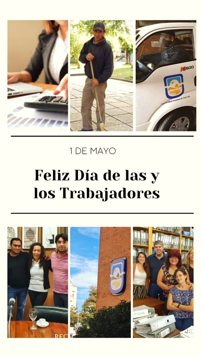 📌📆 ¡Día del Trabajador y la Trabajadora! 

El rector Víctor Moriñigo saluda a todos los trabajadores y a todas las trabajadoras en su día, en especial a aquellos/as que posibilitan el funcionamiento y contribuyen al avance y crecimiento de nuestra institución. 

#Rector #UNSL