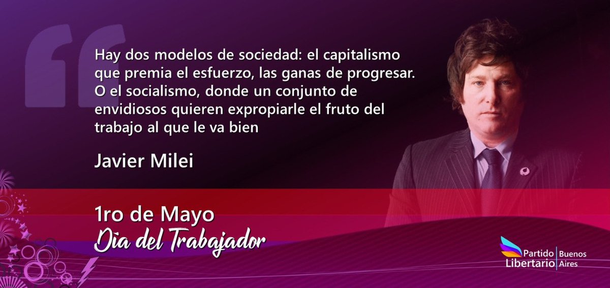 plbrandsen's tweet photo. 1ro de Mayo: Día Internacional del Trabajador 
Sumate a #LibertariosBsAs 

https://t.co/qttnkhMPhY

#partidolibertario #Milei2023 #Freedom #libremercado #liberales #vivalalibertadcarajo #libertadfinanciera https://t.co/AcFF861XeP