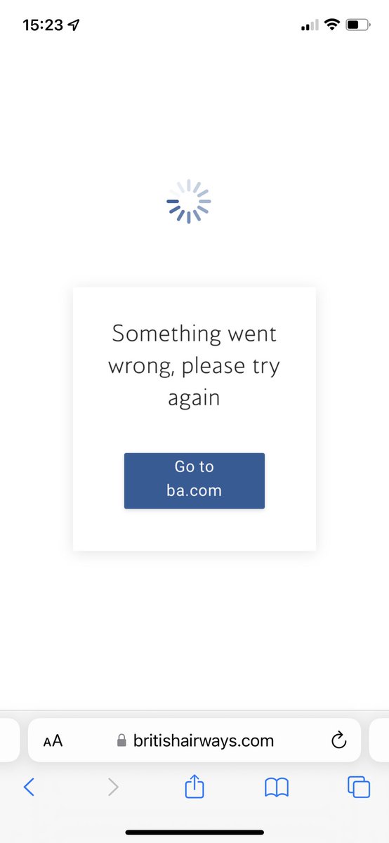 rambautf's tweet photo. @British_Airways my flight cancelled and want a refund, but can’t get through on the phone and Manage My Booking just does this: https://t.co/SDUQMEnuRf