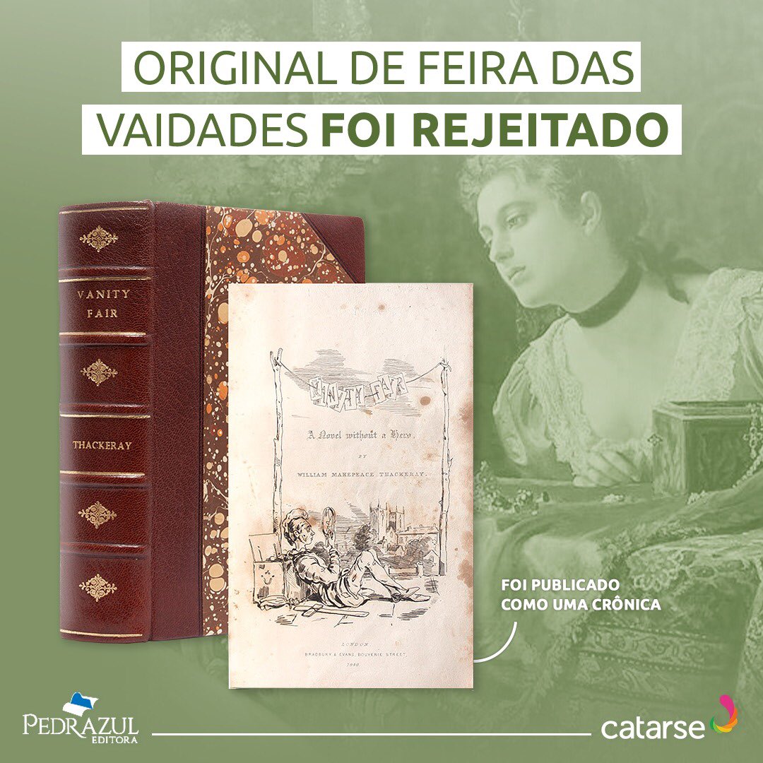 PedrazulEditora's tweet photo. Quando Thackeray enviou pela primeira vez alguns capítulos de seu romance para publicação, não foi aceito inicialmente pelos editores. No entanto, acabou sendo publicado como uma crônica, em que partes dela seriam publicadas mensalmente a partir de meados de 1846 (+) https://t.co/P1g72O1e6a