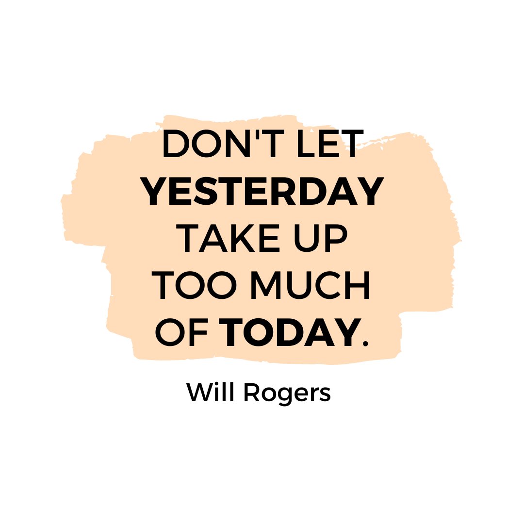 I like this reminder to stop stressing about yesterday. We can't change the past. All we can do is focus on making today great.   

#maketodaycount #beherenow #staypresent