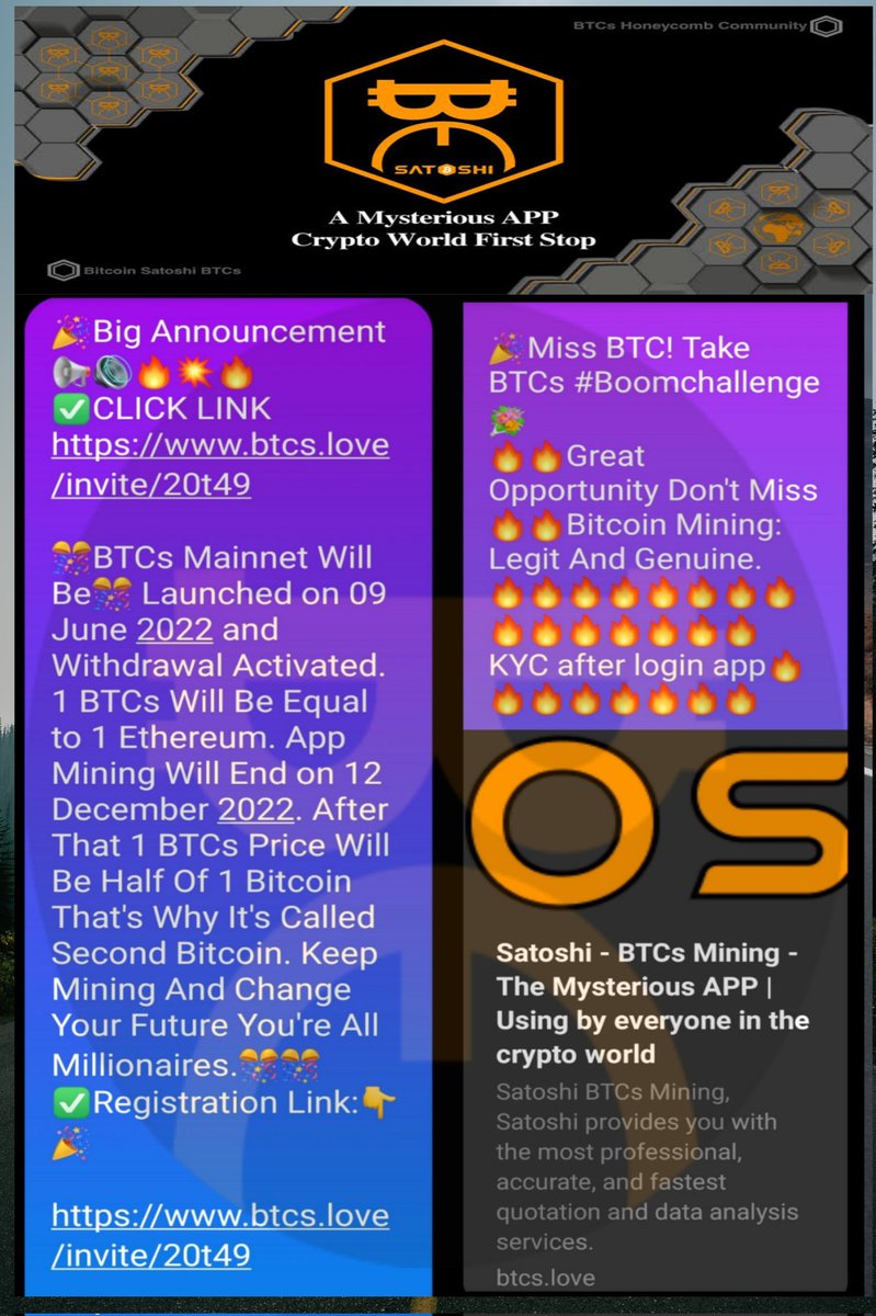 BitcoinBTCs14's tweet image. 🏆Big Announcement📢📢
Is coming...
Register now this is the next BTC,. Don't miss this chance guys just
Join here:

btcs.love/invite/20t49