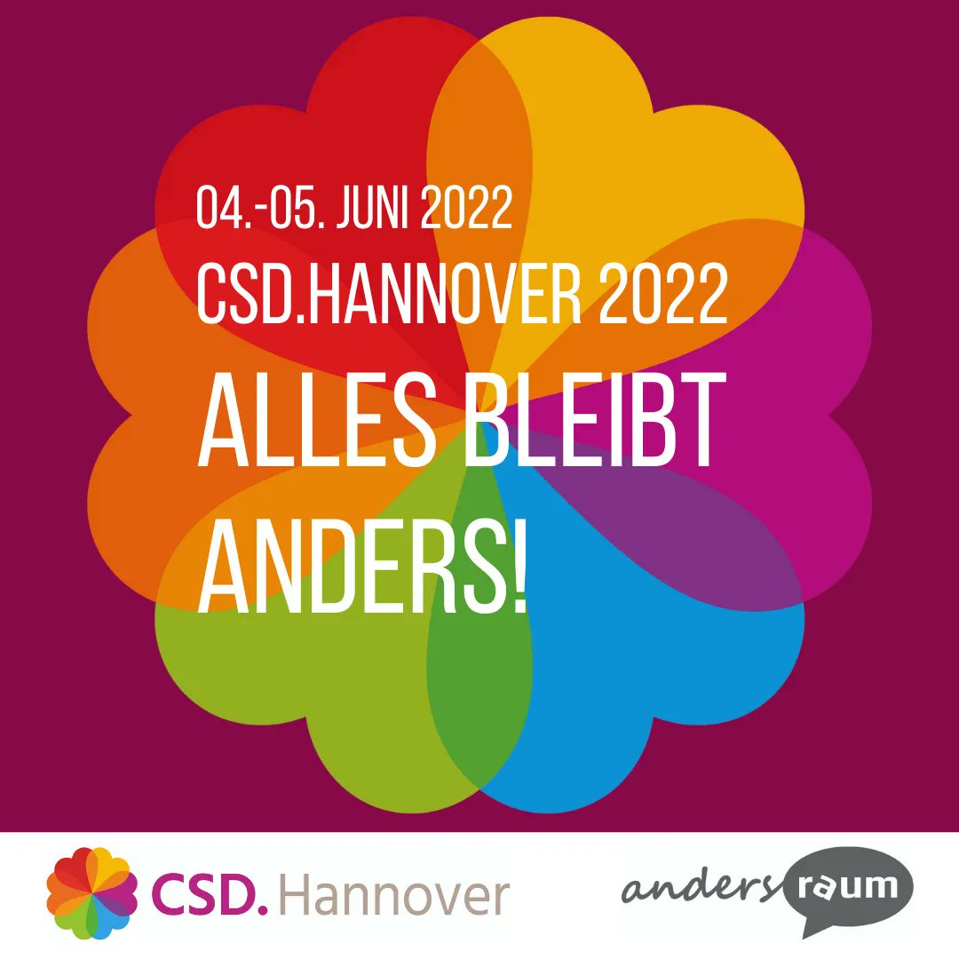 Trommelwirbel 🥁
Unser Motto steht fest 🥳 "Alles bleibt anders"

Neue post-pandemische Realität? Neue Normalität? Nein, danke! Wir sagen: Alles bleibt anders!

#csdhannover #csd2022 #lgbtiq #lgbt🌈 #allesbleibtanders