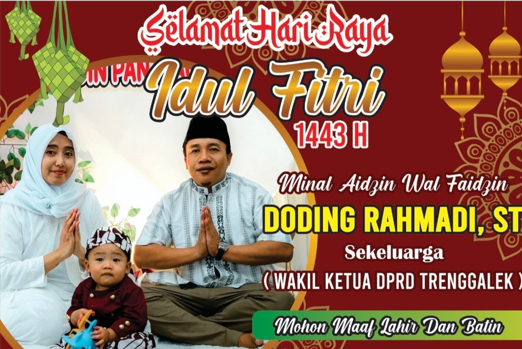 " SELAMAT HARI RAYA IDUL FITRI 1 SYAWAL 1443 Hijriah. 
MOHON MA'AF LAHIR DAN BATHIN " atas segala kesalahan dan kekhilafan baik disengaja maupun tidak disengaja