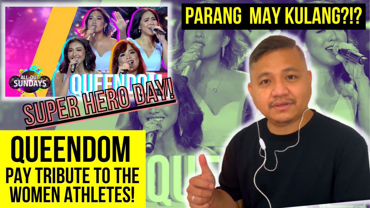 TsongBokbok's tweet photo. THE DIVAS OF THE QUEENDOM PAY TRIBUTE TO THE WOMEN ATHLETES! SUPERHERO DAY - Reaction Vlog is out now. To watch, click this link 👉 https://t.co/OvbYmrJ6f9

Enjoy mga tsong. Stay safe. God bless us all. ❤️

#Queendom #AllOutSundays #ReactionVlog #TsongReacts #TsongBokbokReacts https://t.co/kzBnTzII0u