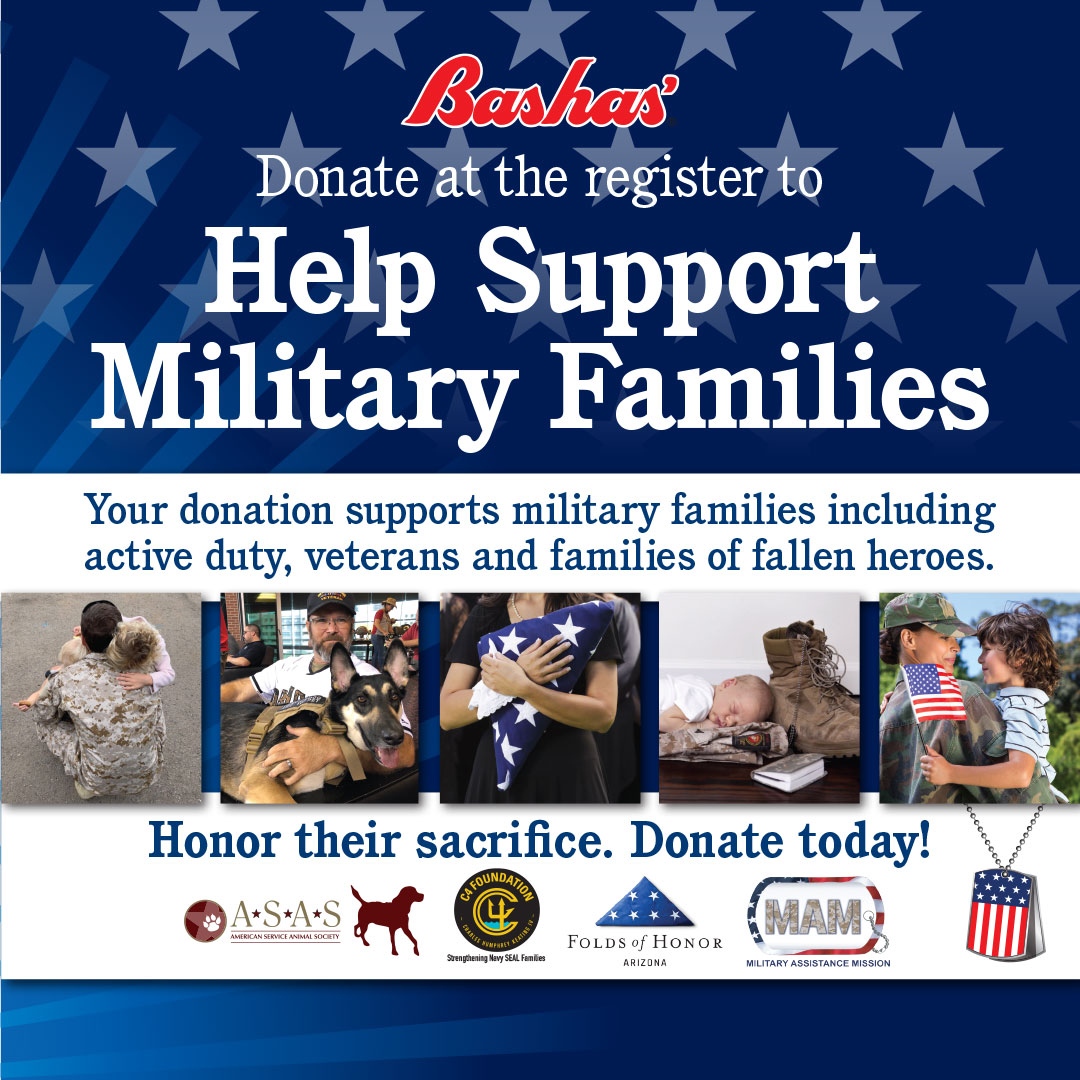 CKIVFoundation's tweet photo. May is Military Month at @bashasmarkets. If you live in AZ, please show us your kind support by donating at check out! Proceeds go directly to Strengthening Navy SEAL Families.
#Bashas' #C4foundation #USNavySEALs https://t.co/SL8CjpH4nX
