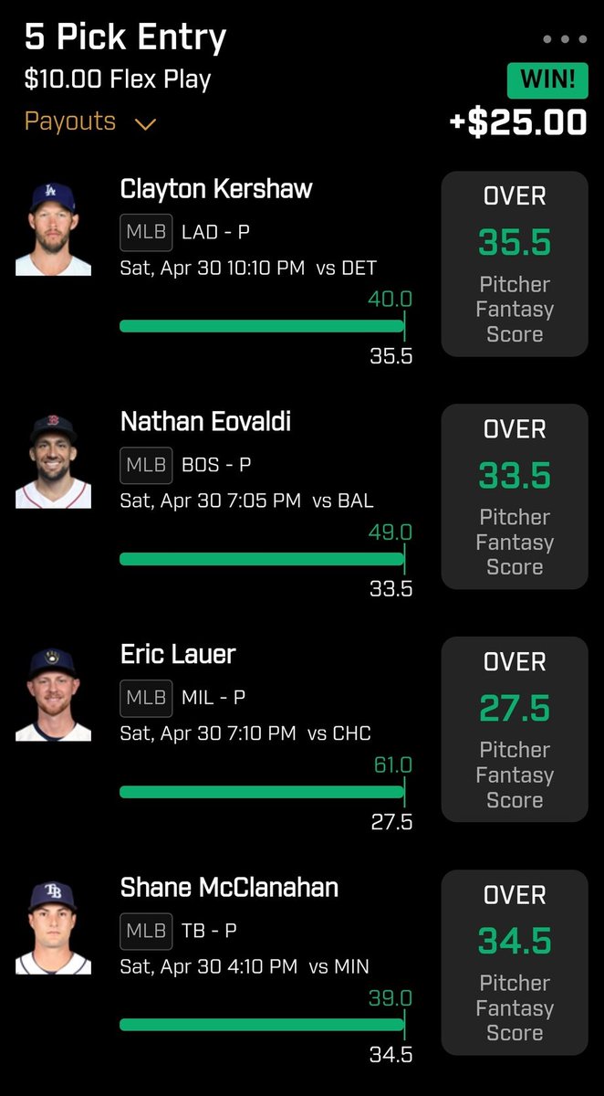 MallardBoss's tweet photo. ALITTLE SATURDAY ACTION. WEBB MESSED UP BIG WIN BUT STILL PROFIT...BOOM. #MLB #Prizepicks #HEAT #SDFS #DFS #Baseball #FamDFS #NFL #NBA #CASH #MONEY #PICKS #FLEXpicks #POWERplays #GamblingTwitter #SPORTS #FREE #Win https://t.co/F13yplbL7N
