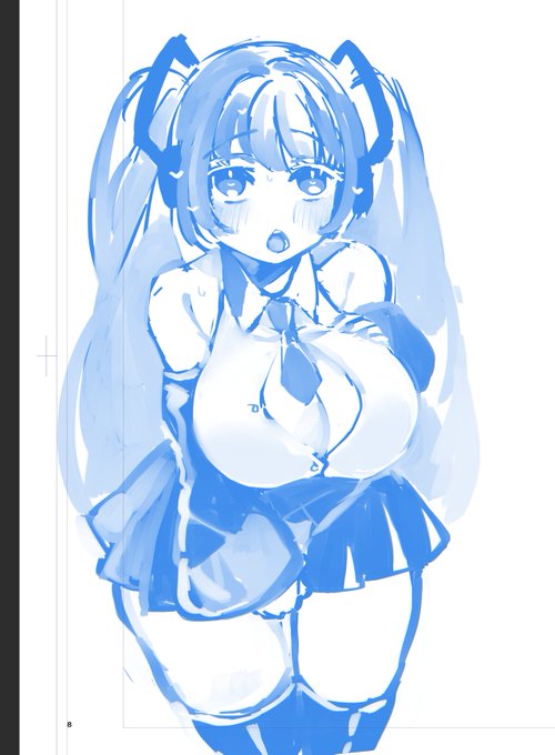 久しぶりに初音ミクが描けるので泣いてる(センシティブ設定のテスト) 