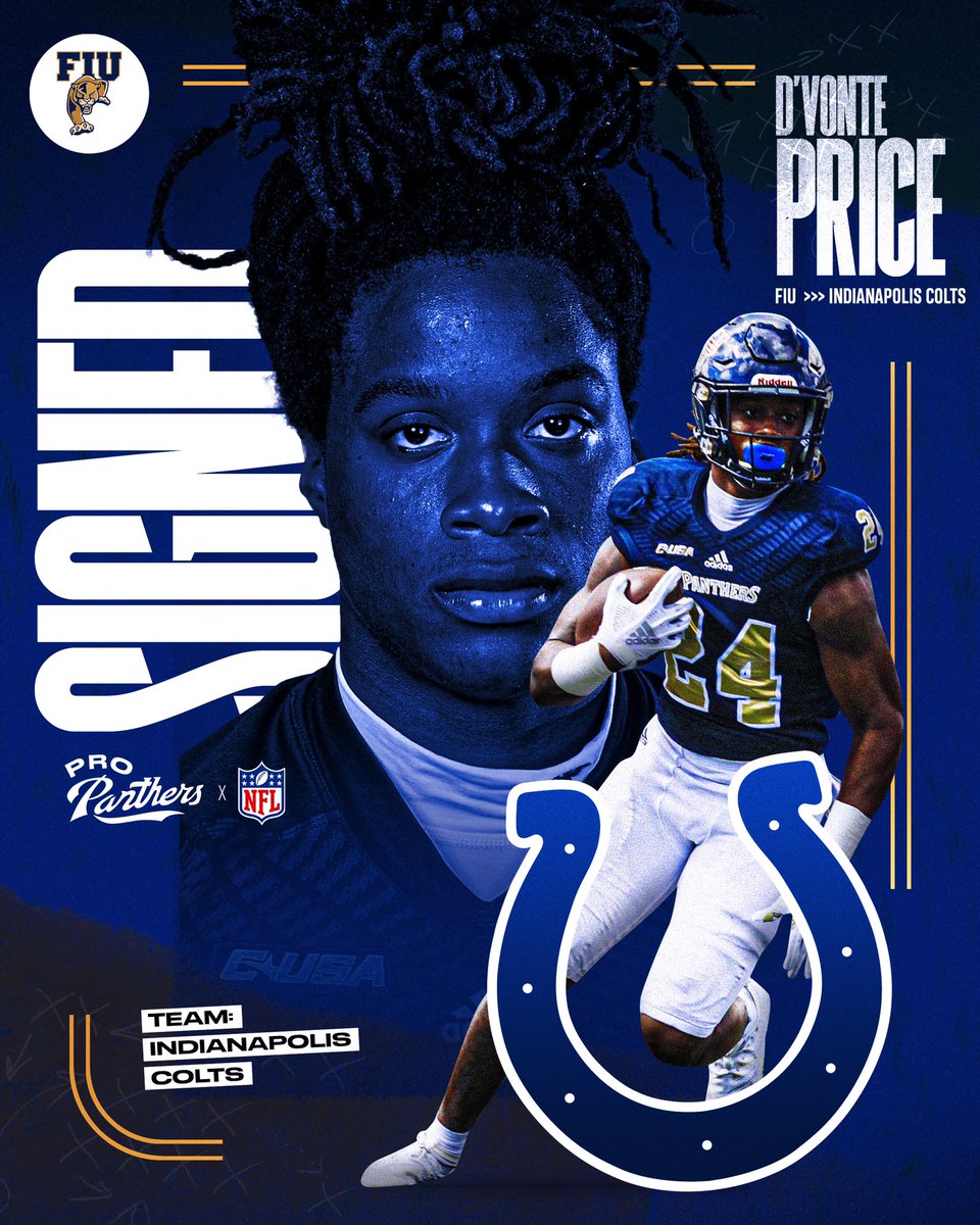 D’Vonte Price is officially a Colt ✍️ Congrats @Dre_izzle_24 👏

<a href="/FIUAthletics/">FIU Athletics</a> ➡️ <a href="/Colts/">Indianapolis Colts</a> 🏈

#PawsUp 🐾 | #PantherPride