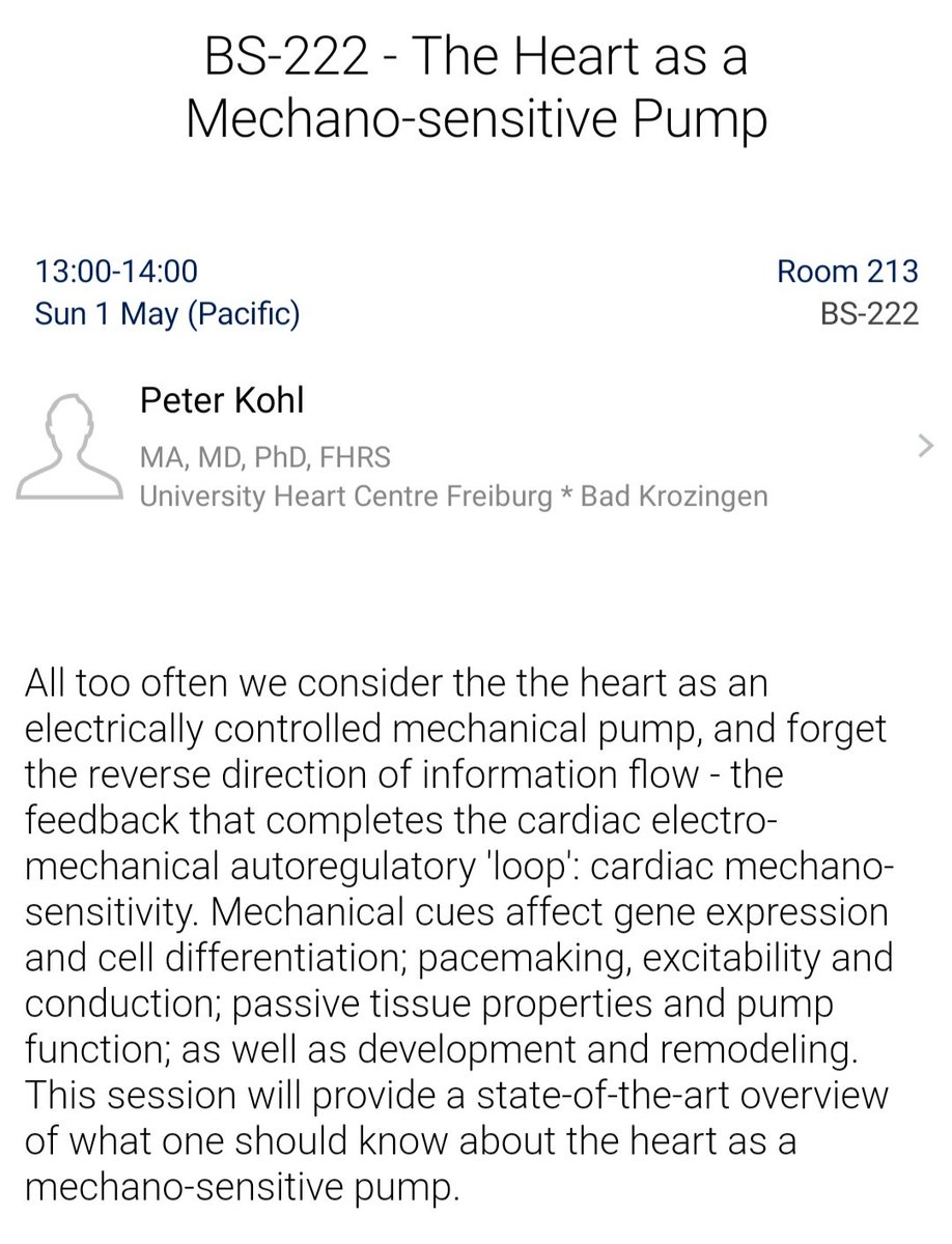 #HRS2022 day 3: come and join the session chaired by Prof. Peter Kohl later today! @sfb1425 #IEKM #CRC1425 #CardiacArrhythmias #CardiacResearch #TranslationalMedicine