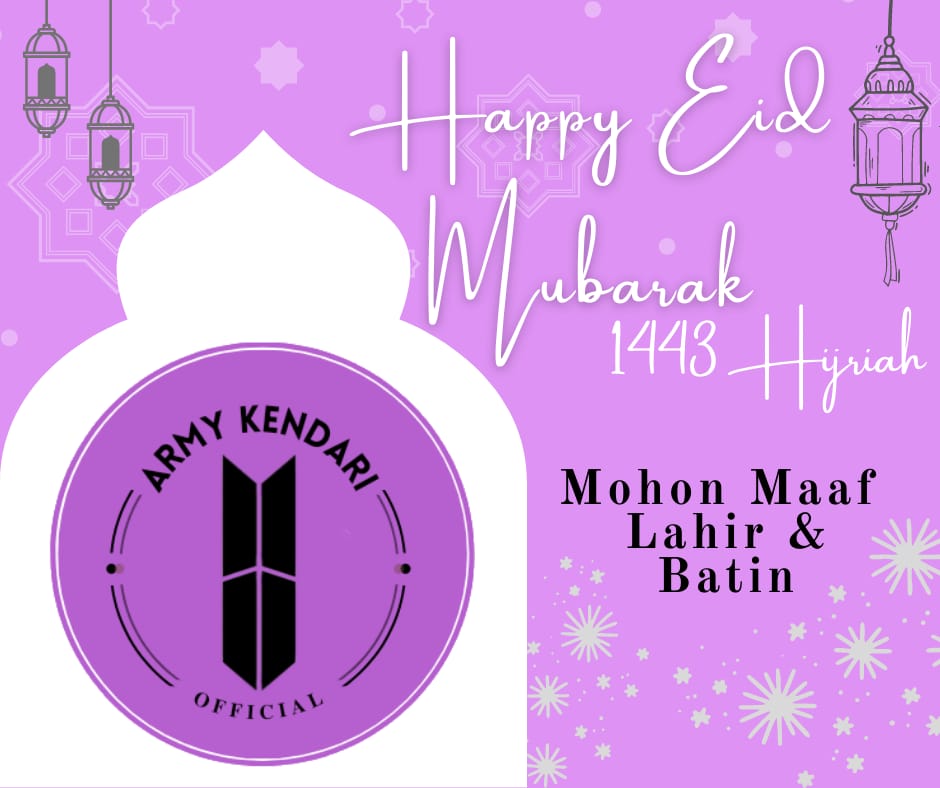 ArmyKendari's tweet photo. Taqabbalallahu minna waminkum taqabbal yaa kaariim.... 💜🙏😇🤗
Selamat idul Fitri Army 💜💜

#BTSARMY #BTS #armykendari #armykendariofficial https://t.co/4kM6VRooIu