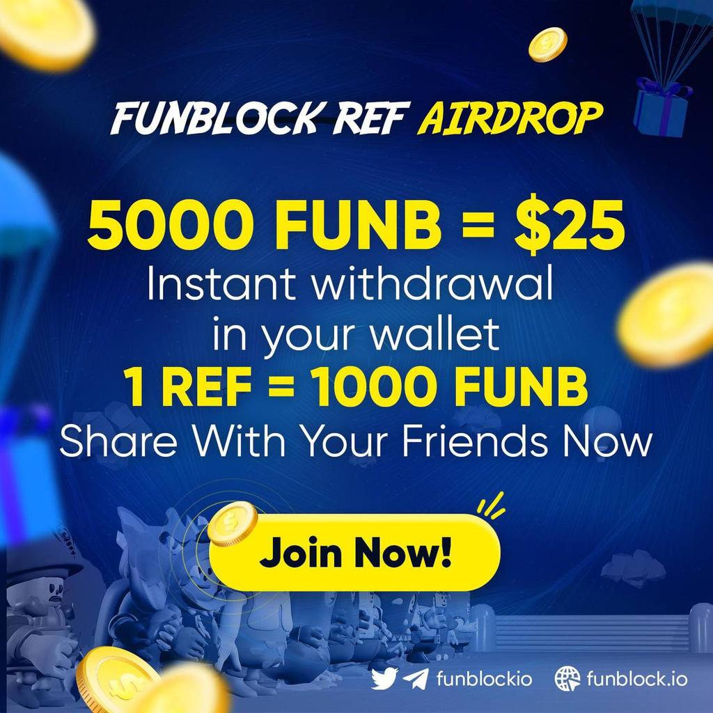 ChinaWhales's tweet photo. 🚀 Airdrop: Funblock Airdrop ($FUNB)
🔥 Reward Pool: 10 billion
🎁 Joining reward: 5000 $FUNB  each
👥 Refferal: 1000 $FUNB each
🚧 Rate: ⭐️⭐️⭐️⭐️⭐️
🕰 End Date: 1th June, 2022
📅 Distribution Date: Instant

🚨Airdrop Link: https://t.co/sbuV081vGn https://t.co/cgDG1VRP4X