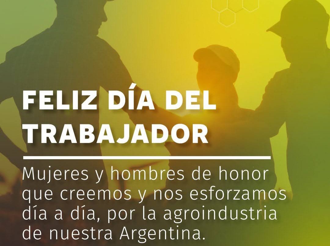 agrocontrolcba's tweet photo. Feliz día del #trabajo a quienes integramos el motor de la República
De parte de @agrocontrolcba . https://t.co/ovoS8e0uYd