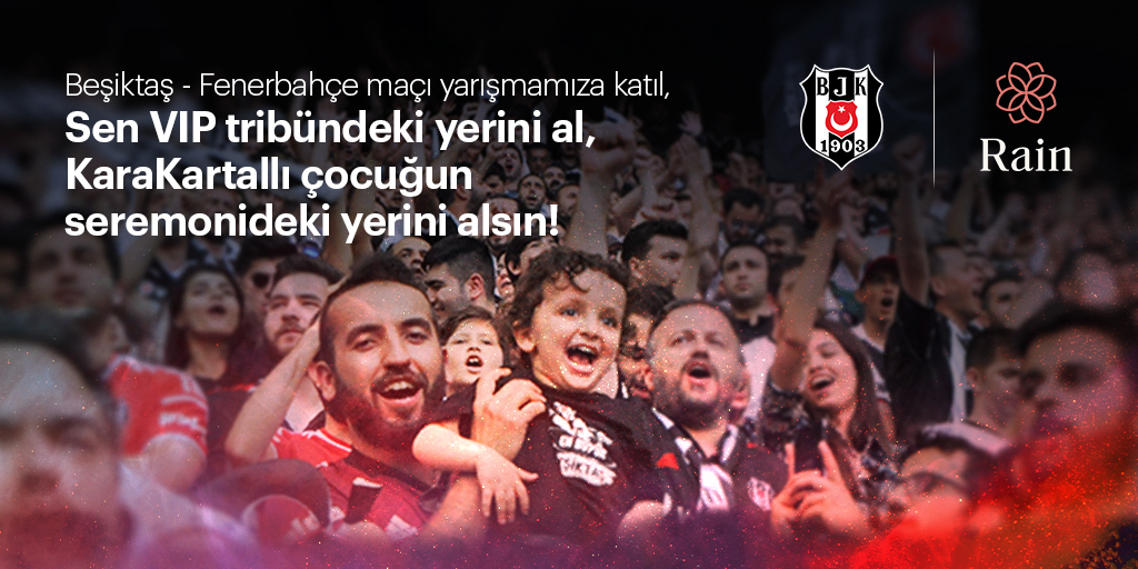 Beşiktaş - Fenerbahçe maçında 3 kişi VIP tribündeki yerini, Karakartallı çocuğu da seremonideki yerini alıyor! 
 
Katılmak için;
 
👉Bu tweet’i RT et,
👉@rain_turkiye hesabını takip et
👉Bir arkadaşını etiketle ve bizi takip etmesini sağla!
 
Detaylar: rainturk.com/campaign/besik…