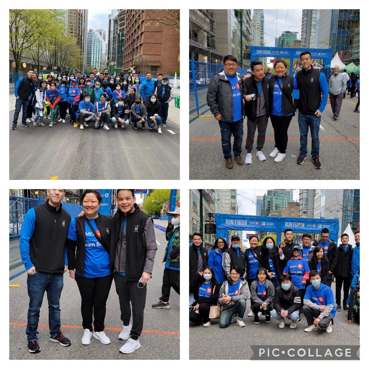 <a href="/BMOVanMarathon/">Vancouver Marathon</a> #bmovm #proudtoworkatbmo #runvan finish line medal handout volunteers!!