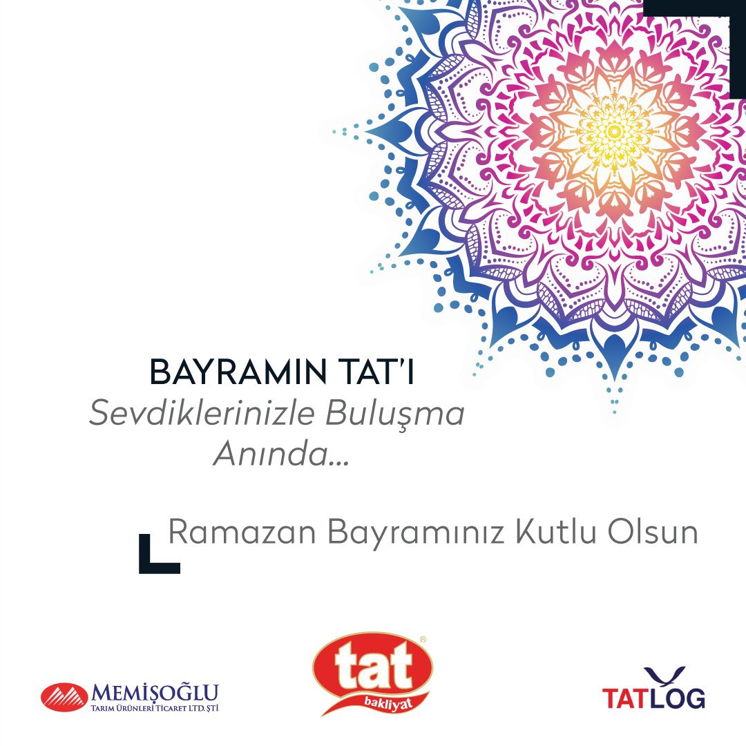 tatbakliyat's tweet photo. Bayramın Tat’ı Sevdiklerinizle Buluşma Anında…

Ramazan Bayramınız Kutlu Olsun 

#tatbakliyat #memişoğlu #tatlog #ramazanbayramınızkutluolsun #happyeid https://t.co/MuR1hrY392