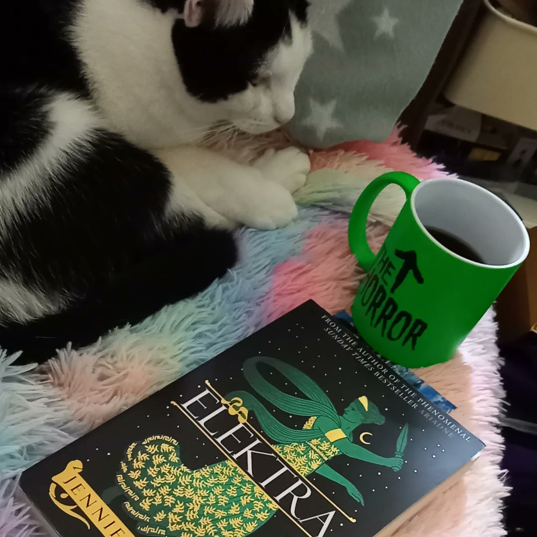 smbslt's tweet photo. #green very much in theme today.  #bookcover #book #Elektra 
 #author @jennysaint #JenniferSaint #bathbomb #candle &amp; my wee #thehorror #mug 💚 &amp; Luna #cuddledup #kitty #cat #pawsandpages #readingbuddy  xxx https://t.co/xpeIi1S65Z