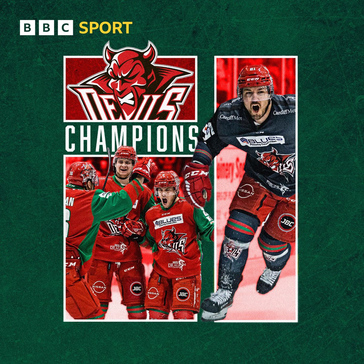 BBCSportWales's tweet image. They've done it! @cardiffdevils are the playoff champions after a 6-3 win over Belfast Giants in Nottingham 🏒 🏆 #POFW22 #Devils