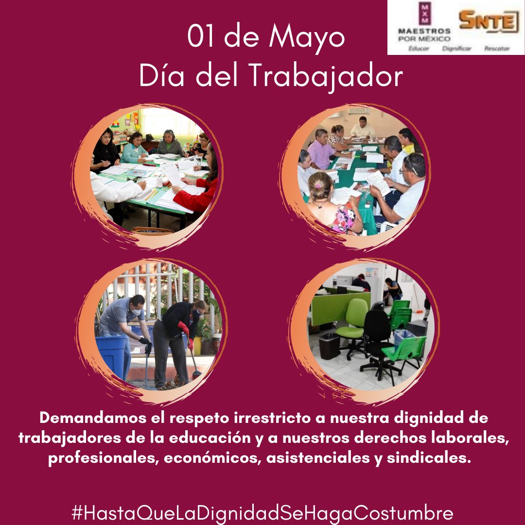 MxMSnte36's tweet photo. #DíaDelTrabajo
#MxM #Educar #Dignificar #Rescatar
#HastaQueLaDignidadSeHagaCostumbre
¡DEMOCRACIA SINDICAL!
@lopezobrador_ @Mx_Diputados @SEGOB_mx @delfinagomeza @Profelandia @mileniotv @El_Universal_Mx @senadomexicano https://t.co/Pga4sCWoNj